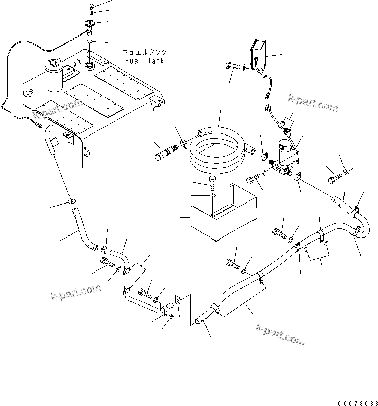Komatsu parts book diagram for PC240NLC-8K S/N K50001-UP: REFUELLING LINE (#K50630-)
