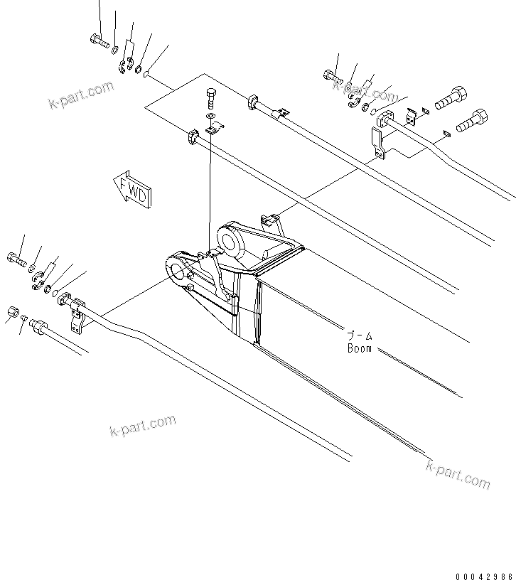 Komatsu parts book diagram for PC240NLC-8K S/N K50001-UP: ARM LESS (BLIND CAP FOR BUCKET AND 2-ATTACHMENT LINE)