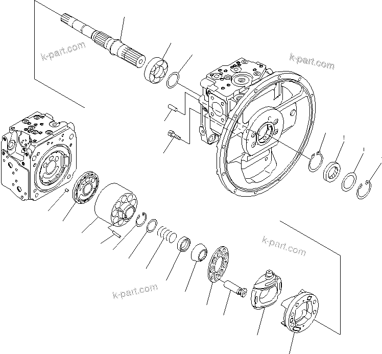 Komatsu parts book diagram for PC240NLC-8K S/N K50001-UP: MAIN PUMP (3/11)