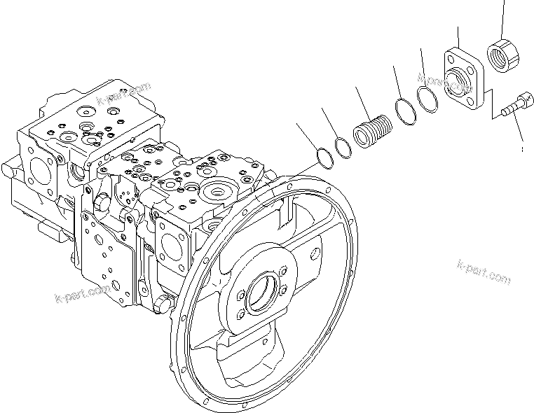 Komatsu parts book diagram for PC240NLC-8K S/N K50001-UP: MAIN PUMP (5/11)