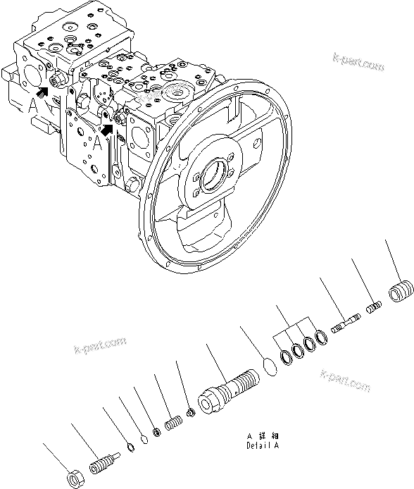 Komatsu parts book diagram for PC240NLC-8K S/N K50001-UP: MAIN PUMP (10/11)