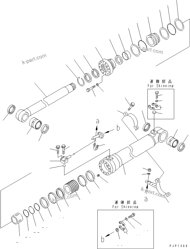 Komatsu parts book diagram for PC240NLC-8K S/N K50001-UP: BOOM CYLINDER