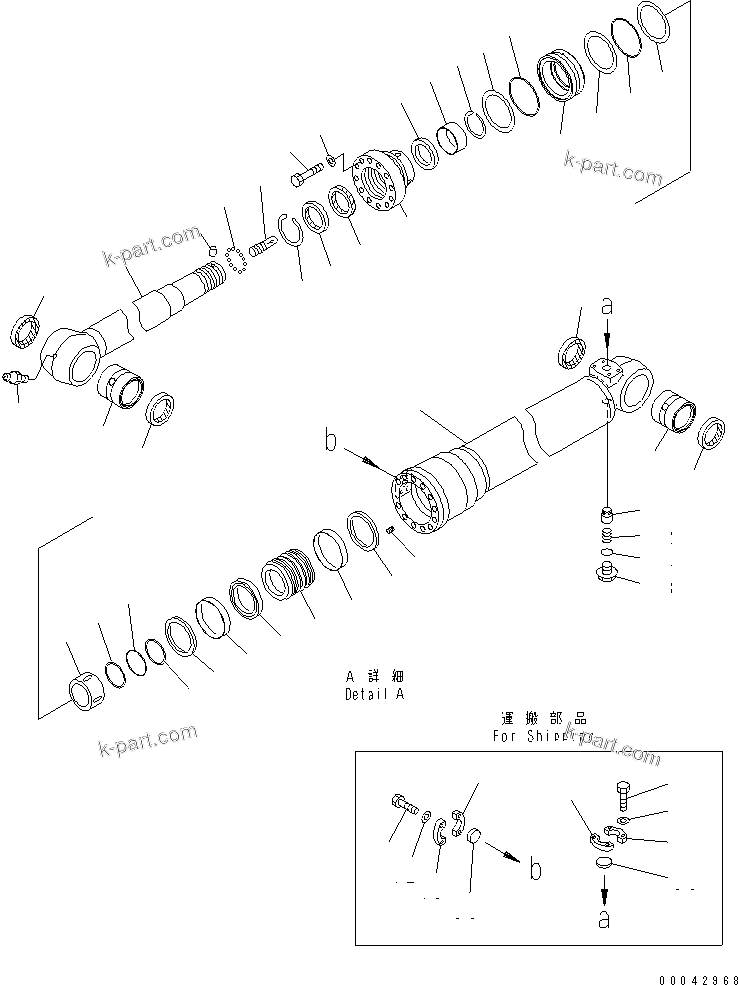 Komatsu parts book diagram for PC240NLC-8K S/N K50001-UP: ARM CYLINDER (BURST VALVE)