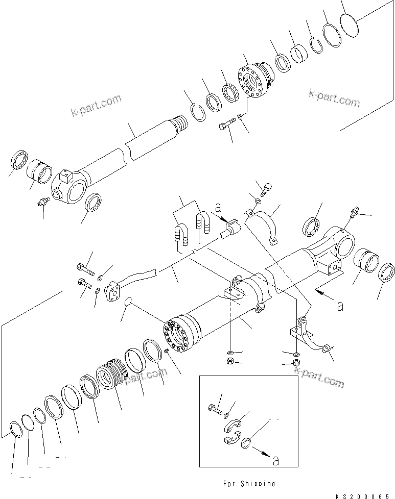 Komatsu parts book diagram for PC240NLC-8K S/N K50001-UP: BUCKET CYLINDER (INNER PARTS) (FOR 3.0M ARM) (LC DEMO) (#K51181-)