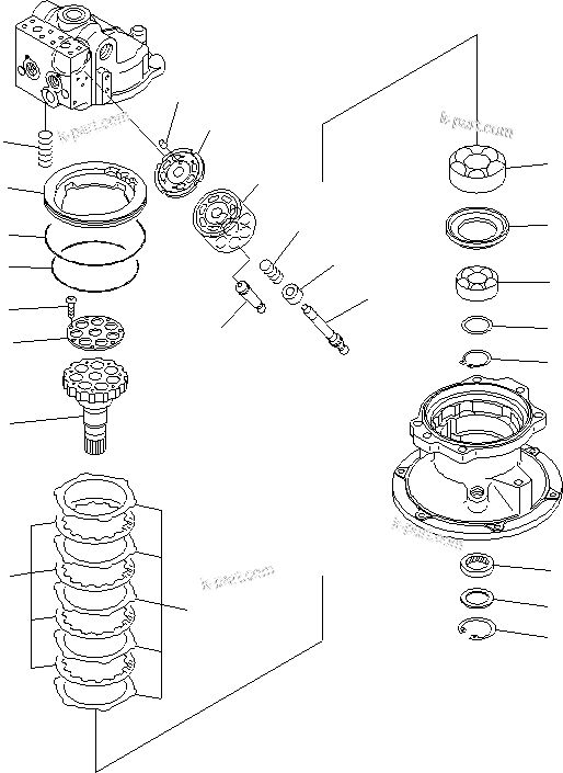 Komatsu parts book diagram for PC240NLC-8K S/N K50001-UP: SWING MOTOR (2/3)(#K50001-K50283)