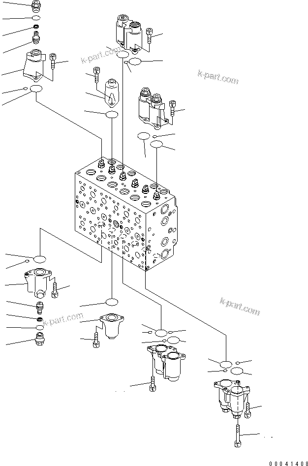 Komatsu parts book diagram for PC240NLC-8K S/N K50001-UP: MAIN VALVE (1-ACTUATOR) (4/19)