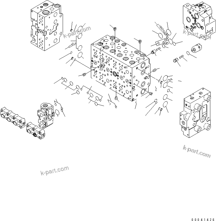 Komatsu parts book diagram for PC240NLC-8K S/N K50001-UP: MAIN VALVE (1-ACTUATOR) (5/19)