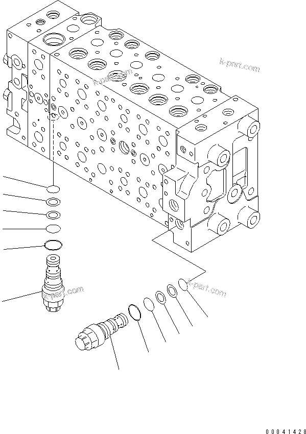 Komatsu parts book diagram for PC240NLC-8K S/N K50001-UP: MAIN VALVE (1-ACTUATOR) (8/19)