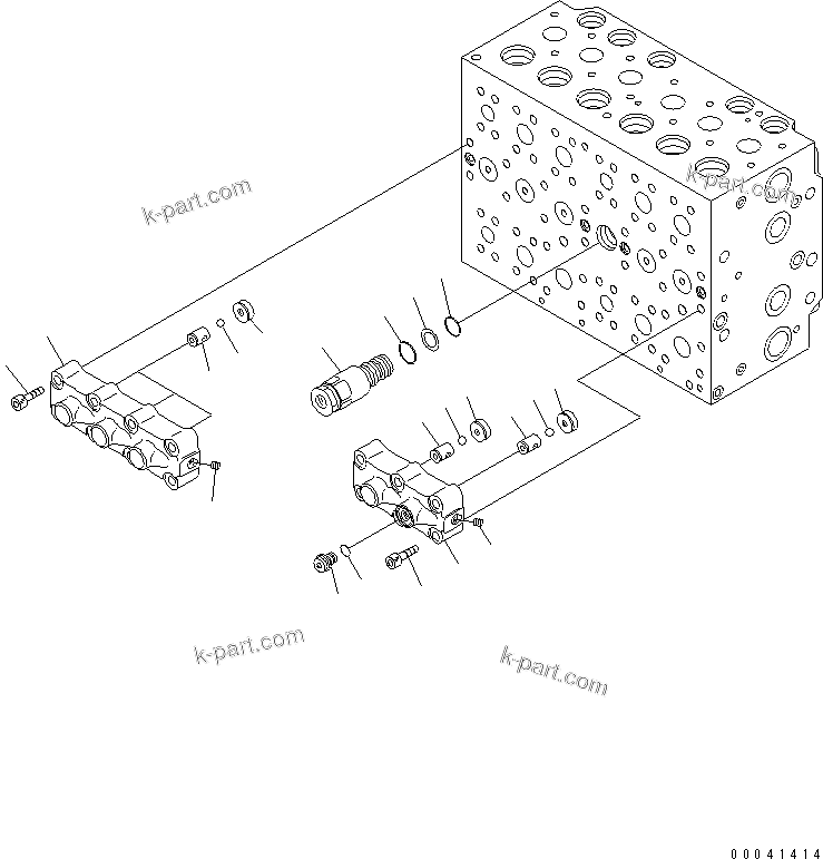 Komatsu parts book diagram for PC240NLC-8K S/N K50001-UP: MAIN VALVE (2-ACTUATOR) (10/21)