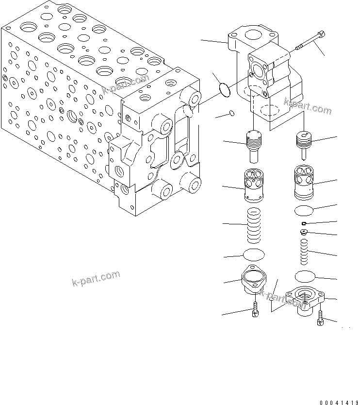 Komatsu parts book diagram for PC240NLC-8K S/N K50001-UP: MAIN VALVE (1-ACTUATOR) (15/19)