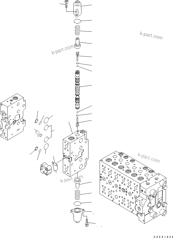 Komatsu parts book diagram for PC240NLC-8K S/N K50001-UP: MAIN VALVE (1-ACTUATOR) (16/19)