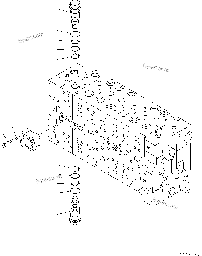 Komatsu parts book diagram for PC240NLC-8K S/N K50001-UP: MAIN VALVE (1-ACTUATOR) (17/19)
