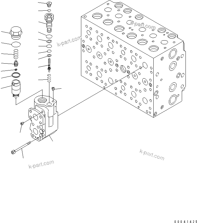 Komatsu parts book diagram for PC240NLC-8K S/N K50001-UP: MAIN VALVE (2-ACTUATOR) (21/21)