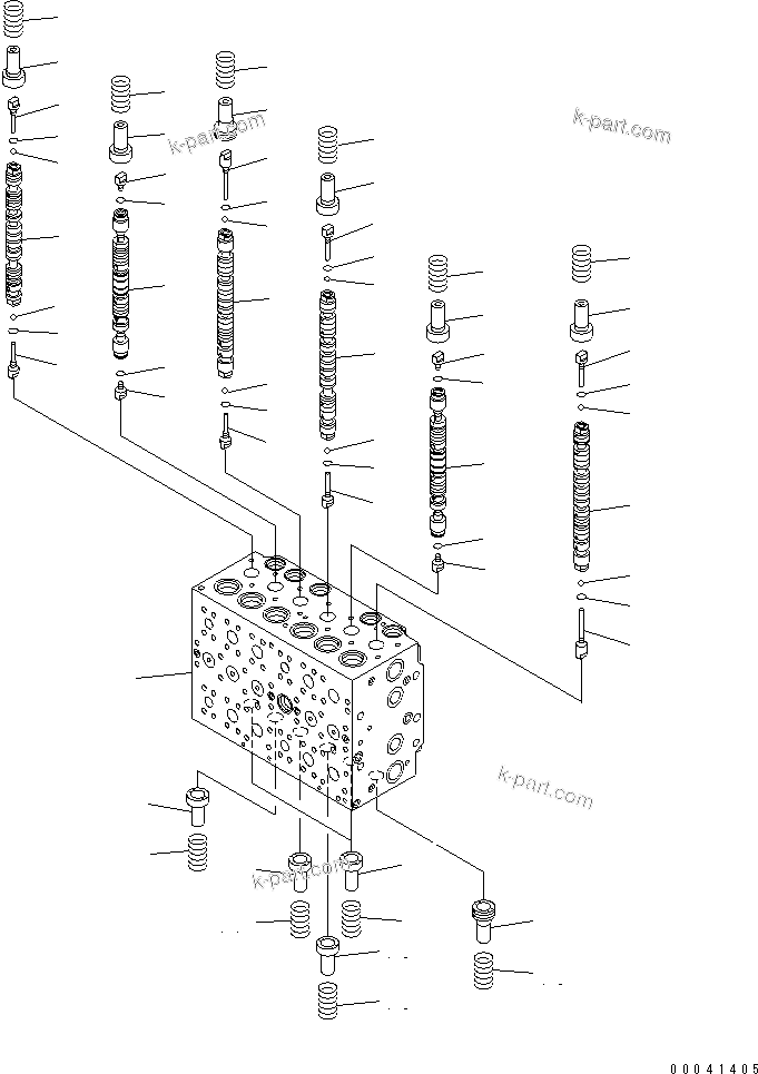 Komatsu parts book diagram for PC240NLC-8K S/N K50001-UP: MAIN VALVE (2-ACTUATOR) (1/21)