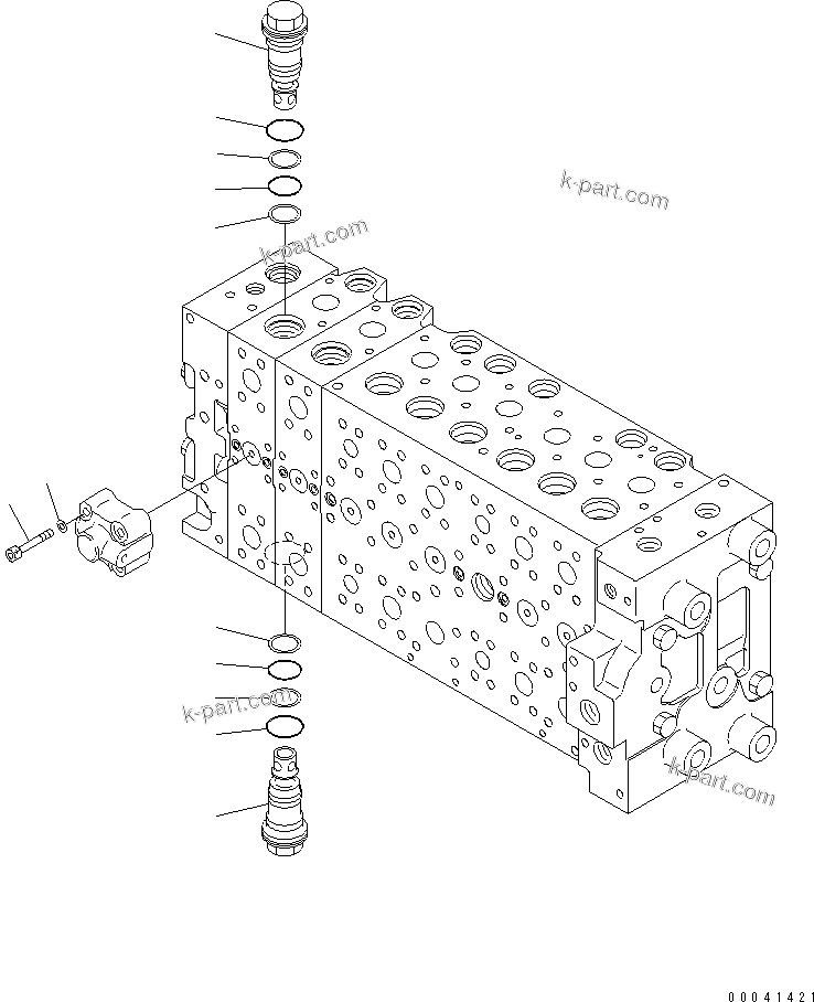 Komatsu parts book diagram for PC240NLC-8K S/N K50001-UP: MAIN VALVE (2-ACTUATOR) (17/21)
