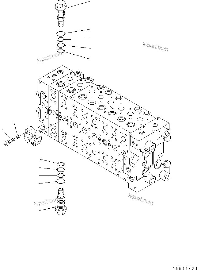 Komatsu parts book diagram for PC240NLC-8K S/N K50001-UP: MAIN VALVE (2-ACTUATOR) (20/21)