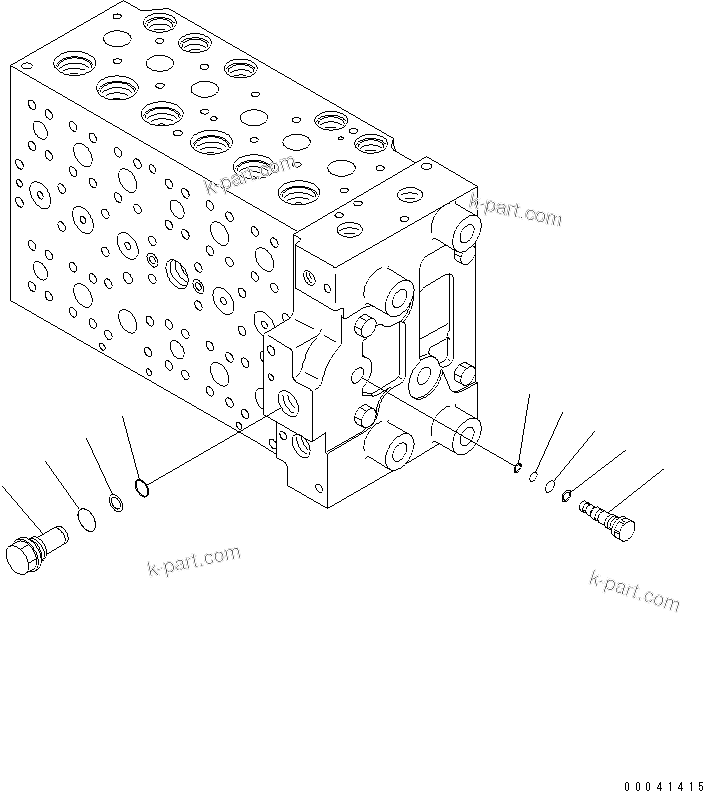 Komatsu parts book diagram for PC240NLC-8K S/N K50001-UP: MAIN VALVE (FOR 2-PIECE BOOM) (1 ACTUATOR) (11/21)