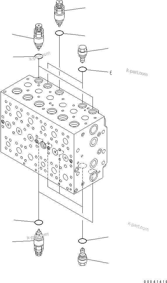 Komatsu parts book diagram for PC240NLC-8K S/N K50001-UP: MAIN VALVE (FOR 2-PIECE BOOM) (1 ACTUATOR) (12/21)