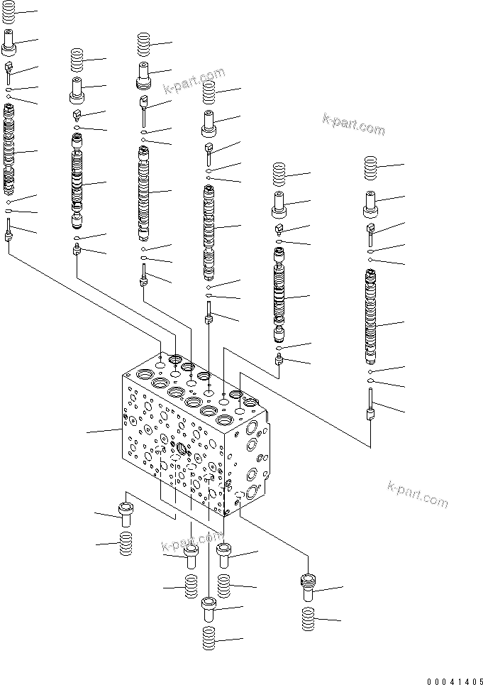 Komatsu parts book diagram for PC240NLC-8K S/N K50001-UP: MAIN VALVE (FOR 2-PIECE BOOM) (2 ACTUATOR) (1/23)