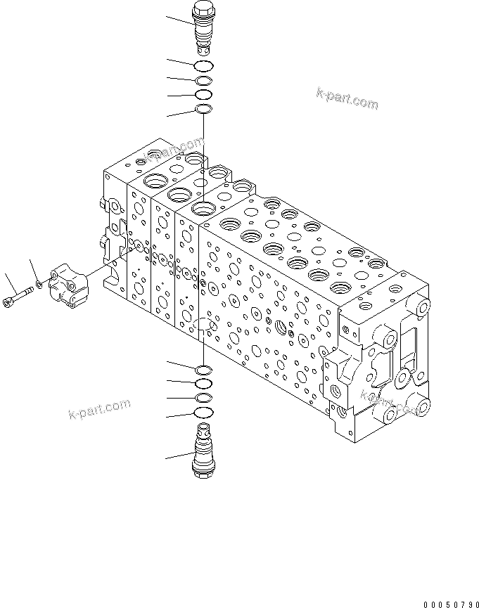 Komatsu parts book diagram for PC240NLC-8K S/N K50001-UP: MAIN VALVE (FOR 2-PIECE BOOM) (2 ACTUATOR) (17/23)