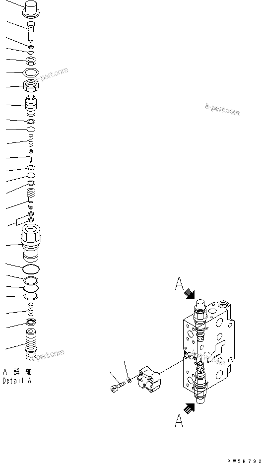 Komatsu parts book diagram for PC240NLC-8K S/N K50001-UP: SERVICE VALVE (2/3) (FOR 2-PIECE BOOM AND 1 ACTUATOR) (KIT)