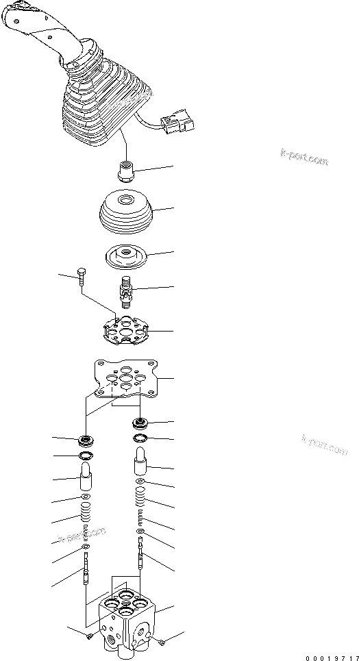 Komatsu parts book diagram for PC240NLC-8K S/N K50001-UP: WORK EQUIPMENT LEVER VALVE (L.H.) (FOR LOADER)