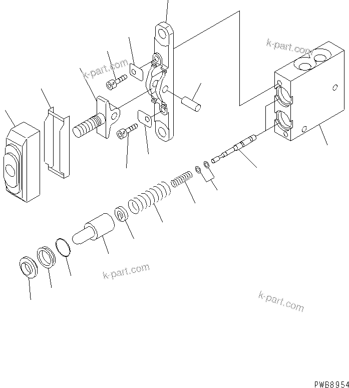 Komatsu parts book diagram for PC240NLC-8K S/N K50001-UP: PPC VALVE (FOR ATTACHMENT)
