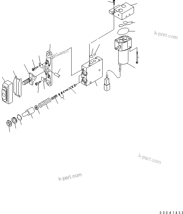 Komatsu parts book diagram for PC240NLC-8K S/N K50001-UP: PPC VALVE (FOR 1-ATTACHMENT)