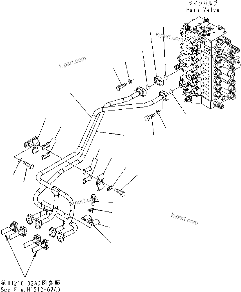 Komatsu parts book diagram for PC240LC/NLC-7 18M SUPER LONG FRONT S/N K40307-UP: SLF BOOM LINES
