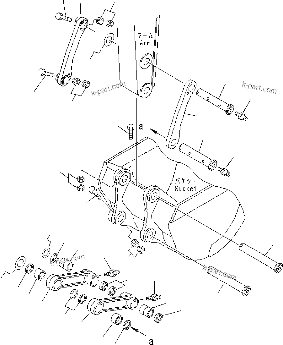 Komatsu parts book diagram for PC240LC/NLC-7 18M SUPER LONG FRONT S/N K40307-UP: SLF BUCKET LINK