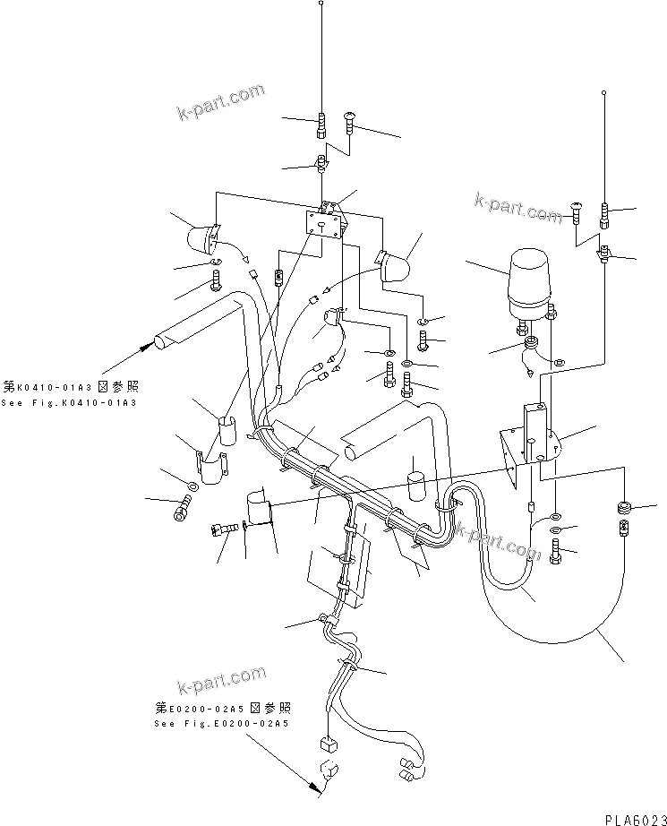 Komatsu parts book diagram for PC25R-1 S/N 1001-UP: ANTENNA AND LAMP (FOR RADIO CONTROL) (FOR CANOPY)