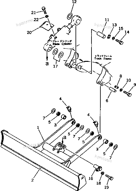 Komatsu parts book diagram for PC25R-1 S/N 1001-UP: BLADE (FOR 400MM WIDE STEEL SHOE)