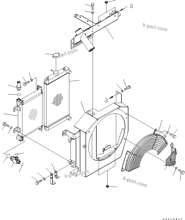 Komatsu parts book diagram for PC27MR-2-B S/N 15001-UP: COOLING (RADIATOR AND OIL COOLER)
