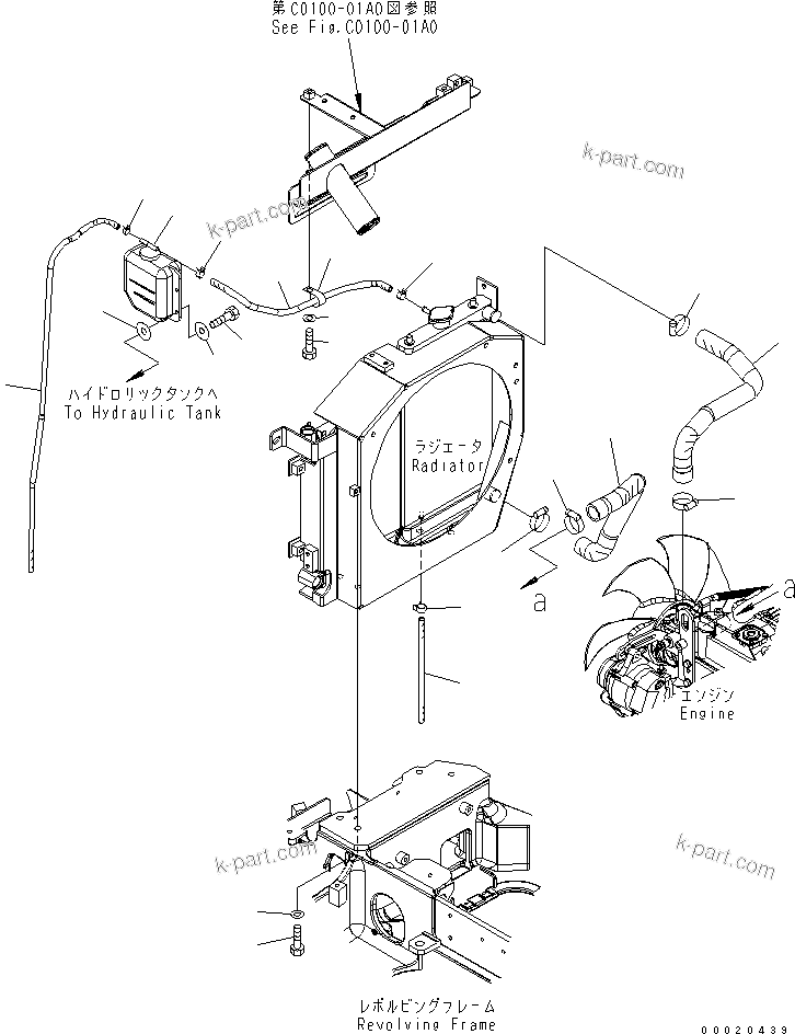 Komatsu parts book diagram for PC27MR-2-B S/N 15001-UP: COOLING (RADIATOR PIPING)