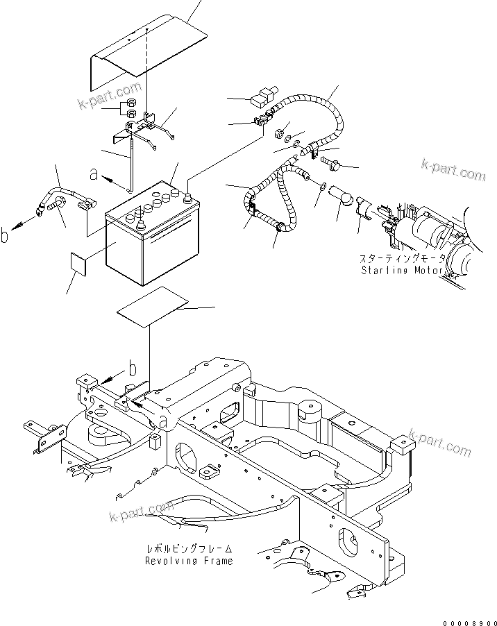 Komatsu parts book diagram for PC27MR-2-B S/N 15001-UP: BATTERY AND MOUNTING PARTS (FOR JAPAN)