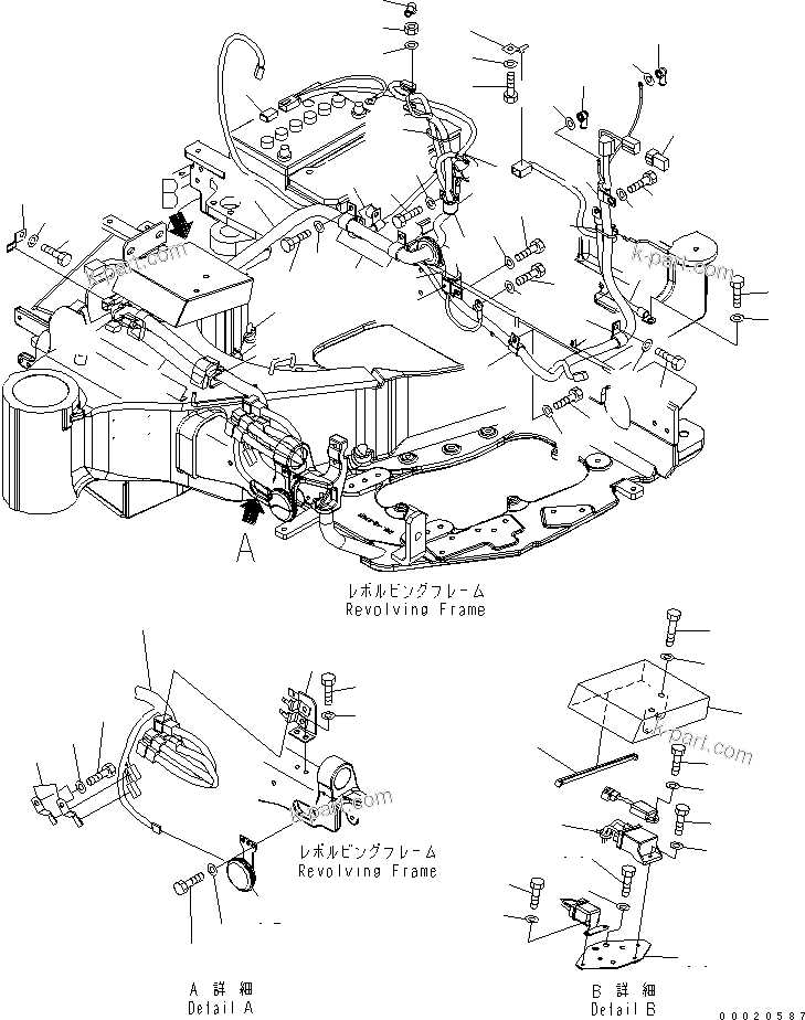 Komatsu parts book diagram for PC27MR-2-B S/N 15001-UP: WIRING (CAB) (FOR JAPAN)