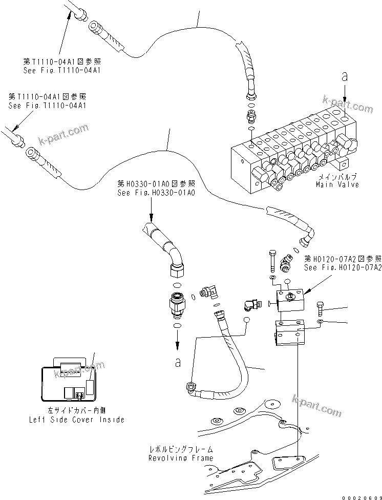 Komatsu parts book diagram for PC27MR-2-B S/N 15001-UP: ATTACHMENT LINE (FOR JAPAN)