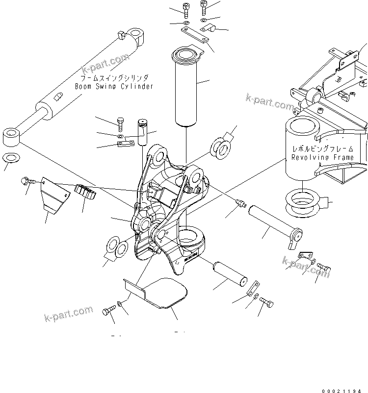 Komatsu parts book diagram for PC27MR-2-B S/N 15001-UP: BOOM SWING BRACKET (1 ATT.)