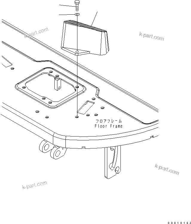 Komatsu parts book diagram for PC27MR-2-B S/N 15001-UP: OPERATOR'S CAB (FOOT REST L.H.)