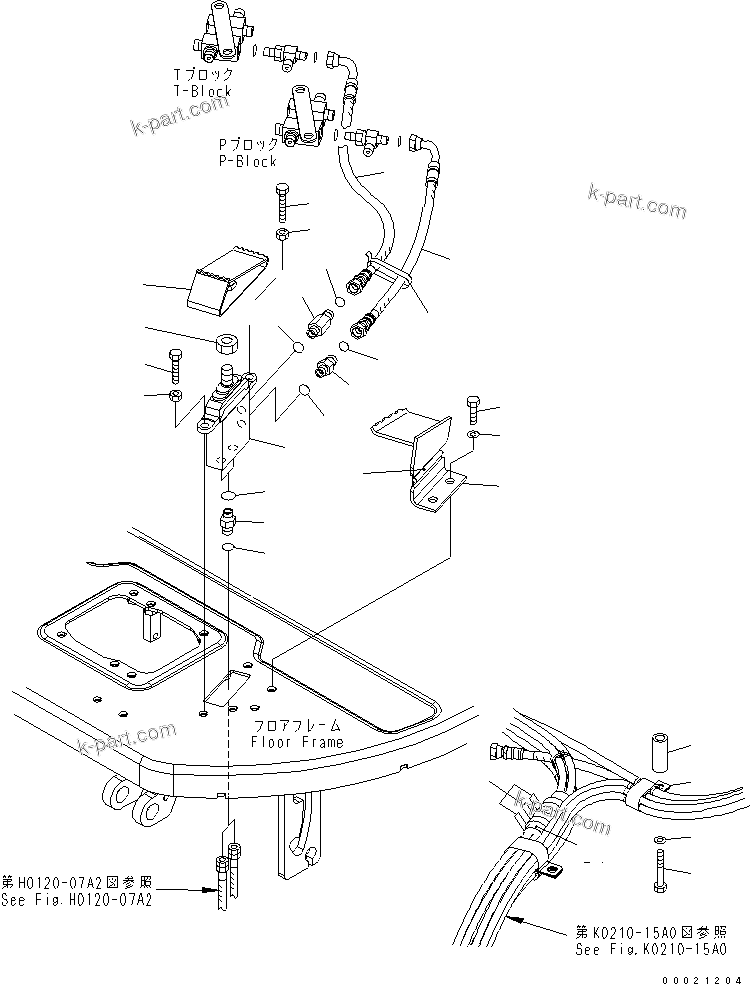 Komatsu parts book diagram for PC27MR-2-B S/N 15001-UP: OPERATOR'S CAB (ATTACHMENT CONTROL) (1 ATT.)