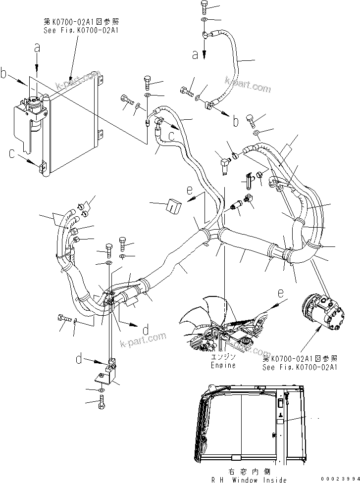 Komatsu parts book diagram for PC27MR-2-B S/N 15001-UP: AIR CONDITIONER (PIPING) (CAB)