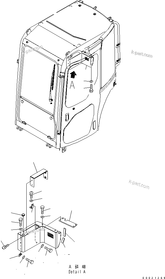 Komatsu parts book diagram for PC27MR-2-B S/N 15001-UP: RADIO BOX (CAB) (FOR JAPAN)