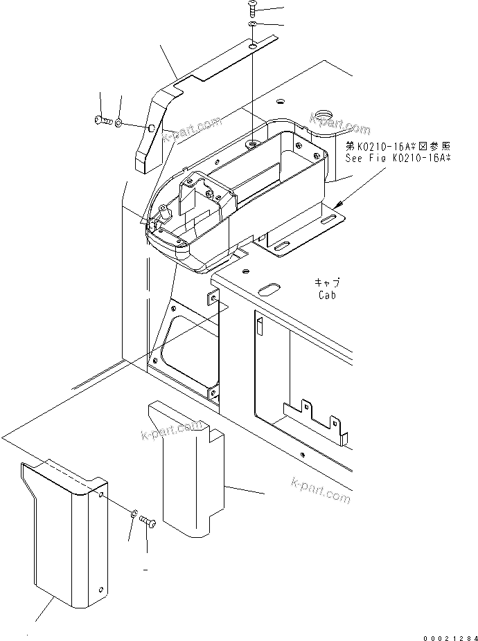 Komatsu parts book diagram for PC27MR-2-B S/N 15001-UP: FLOOR COVER (WITH AIR CONDITIONER) (CAB)