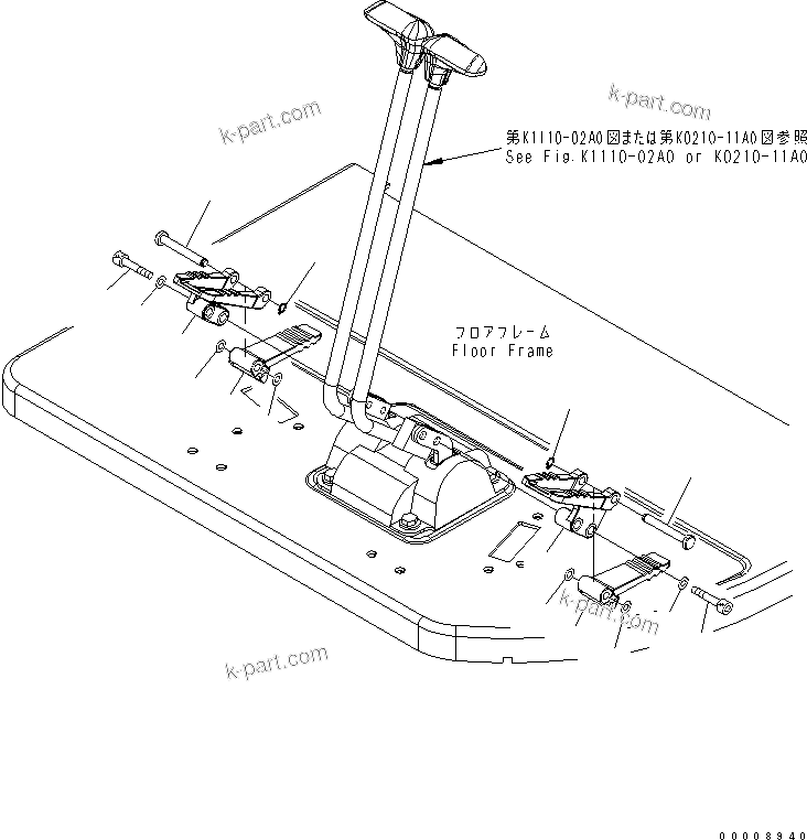Komatsu parts book diagram for PC27MR-2-B S/N 15001-UP: TRAVEL PEDAL