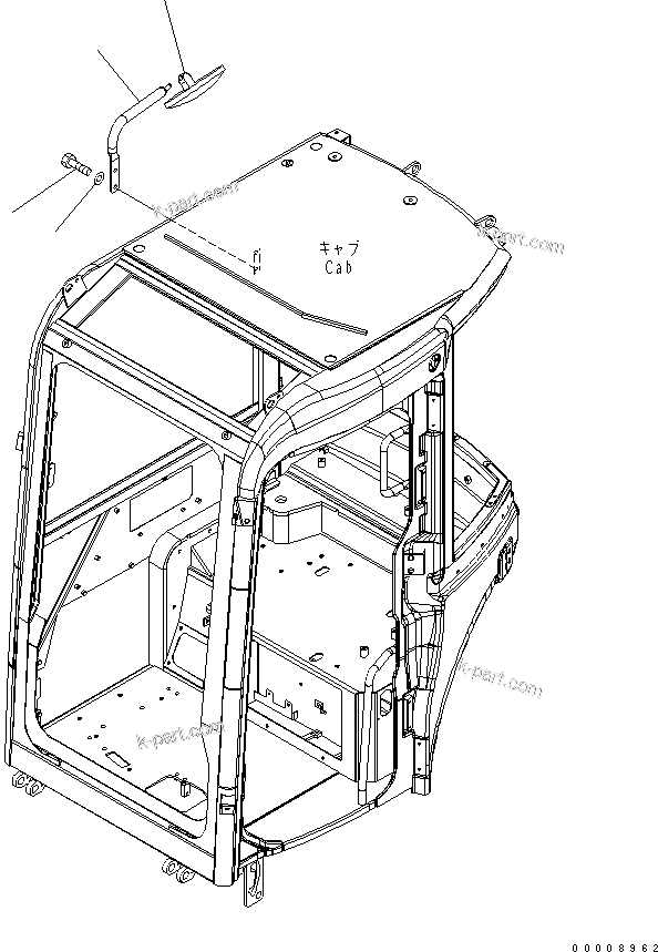 Komatsu parts book diagram for PC27MR-2-B S/N 15001-UP: REAR VIEW MIRROR (CAB) (FOR JAPAN)
