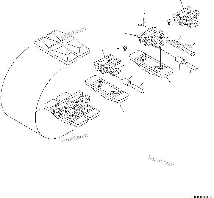 Komatsu parts book diagram for PC27MR-2-B S/N 15001-UP: TRACK SHOE (ROAD LINER)