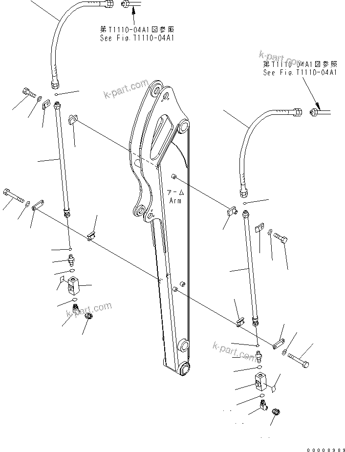 Komatsu parts book diagram for PC27MR-2-B S/N 15001-UP: LONG ARM (ADDITIONAL PIPING) (FOR JAPAN)