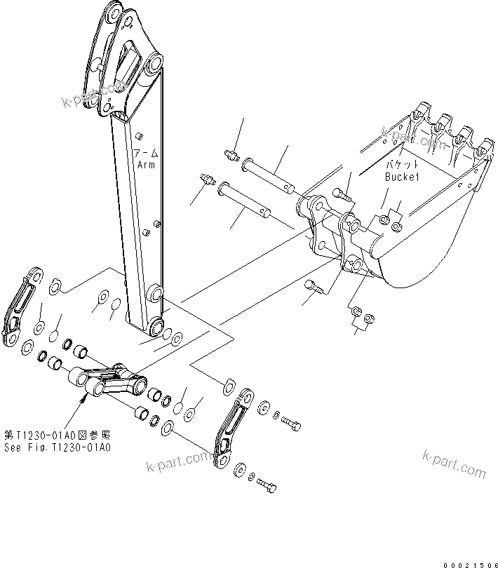 Komatsu parts book diagram for PC27MR-2-B S/N 15001-UP: BUCKET PIN