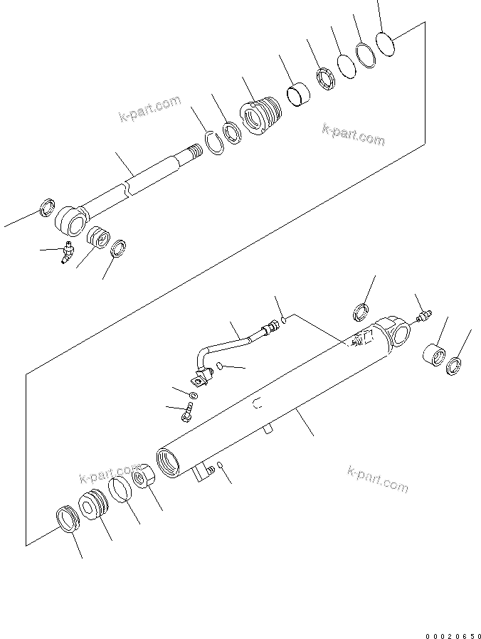 Komatsu parts book diagram for PC27MR-2-B S/N 15001-UP: BUCKET CYLINDER