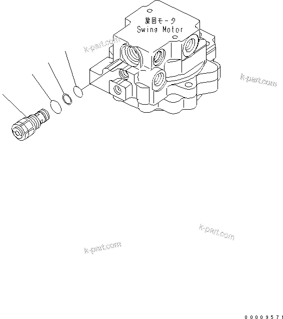 Komatsu parts book diagram for PC27MR-2-B S/N 15001-UP: SWING MOTOR (2/2)